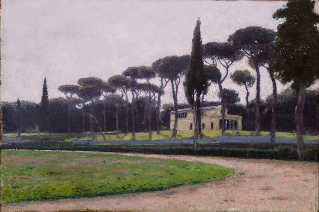 Villa Borghese in Rome, by Aleksander Gierymski, oil, 1885