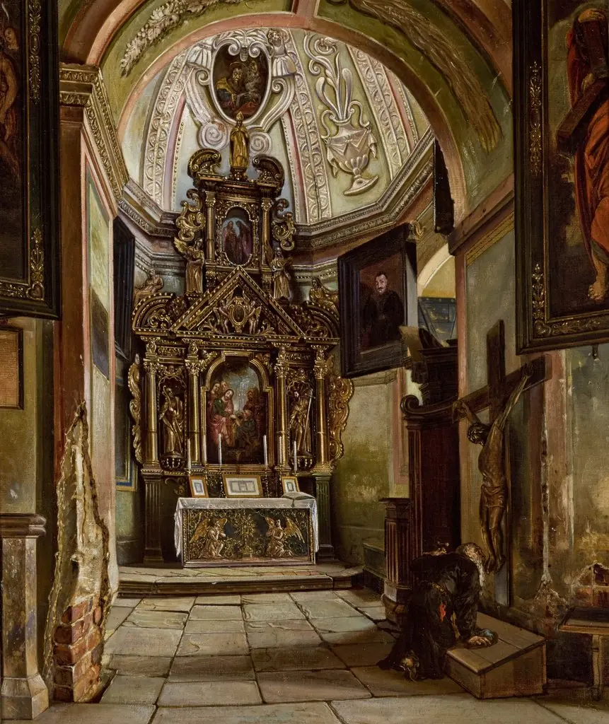 Interior of a Chapel at the Parish Church in Krosno, by Aleksander Gryglewski