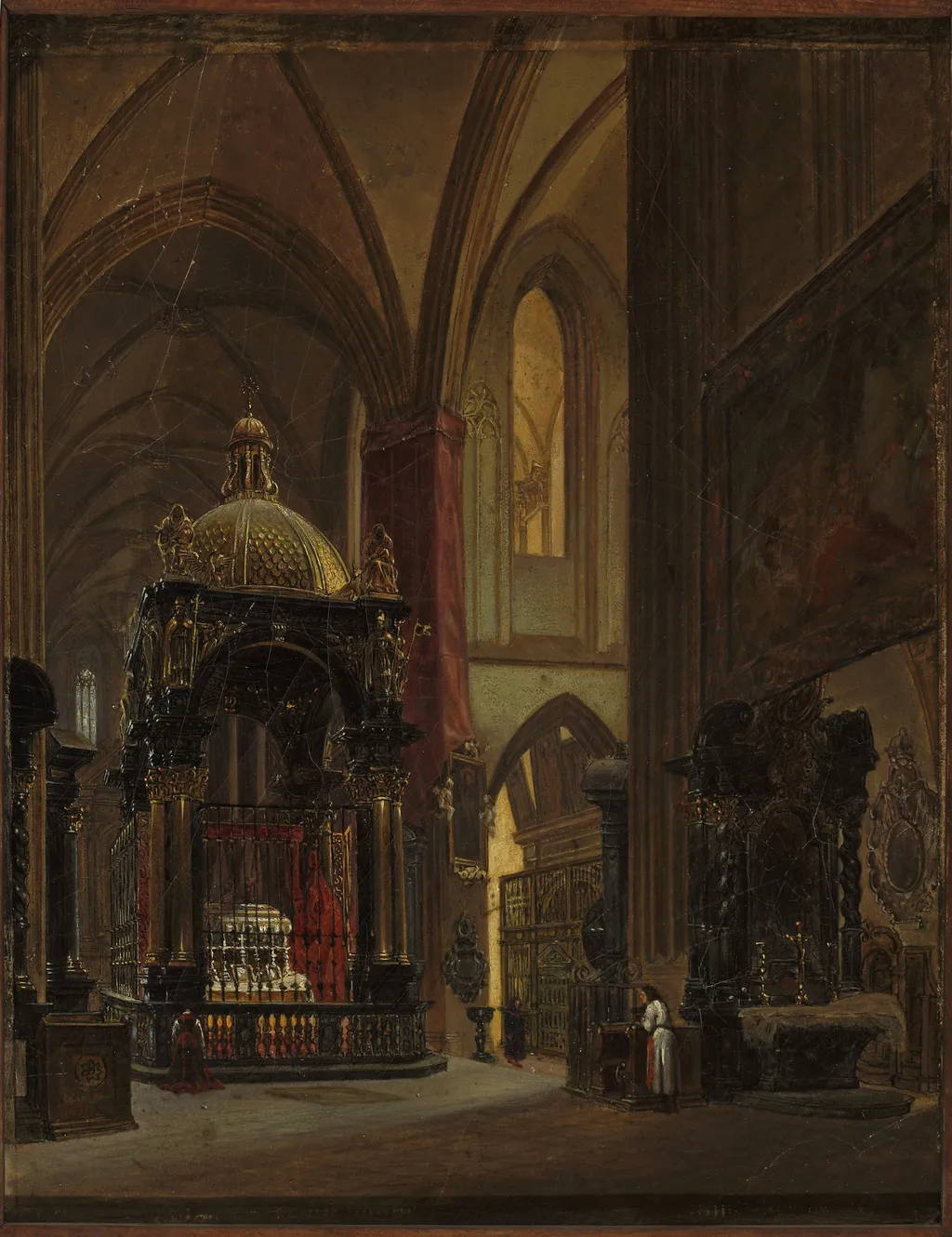 Interior of the Wawel Cathedral, by Aleksander Gryglewski, oil, 1874