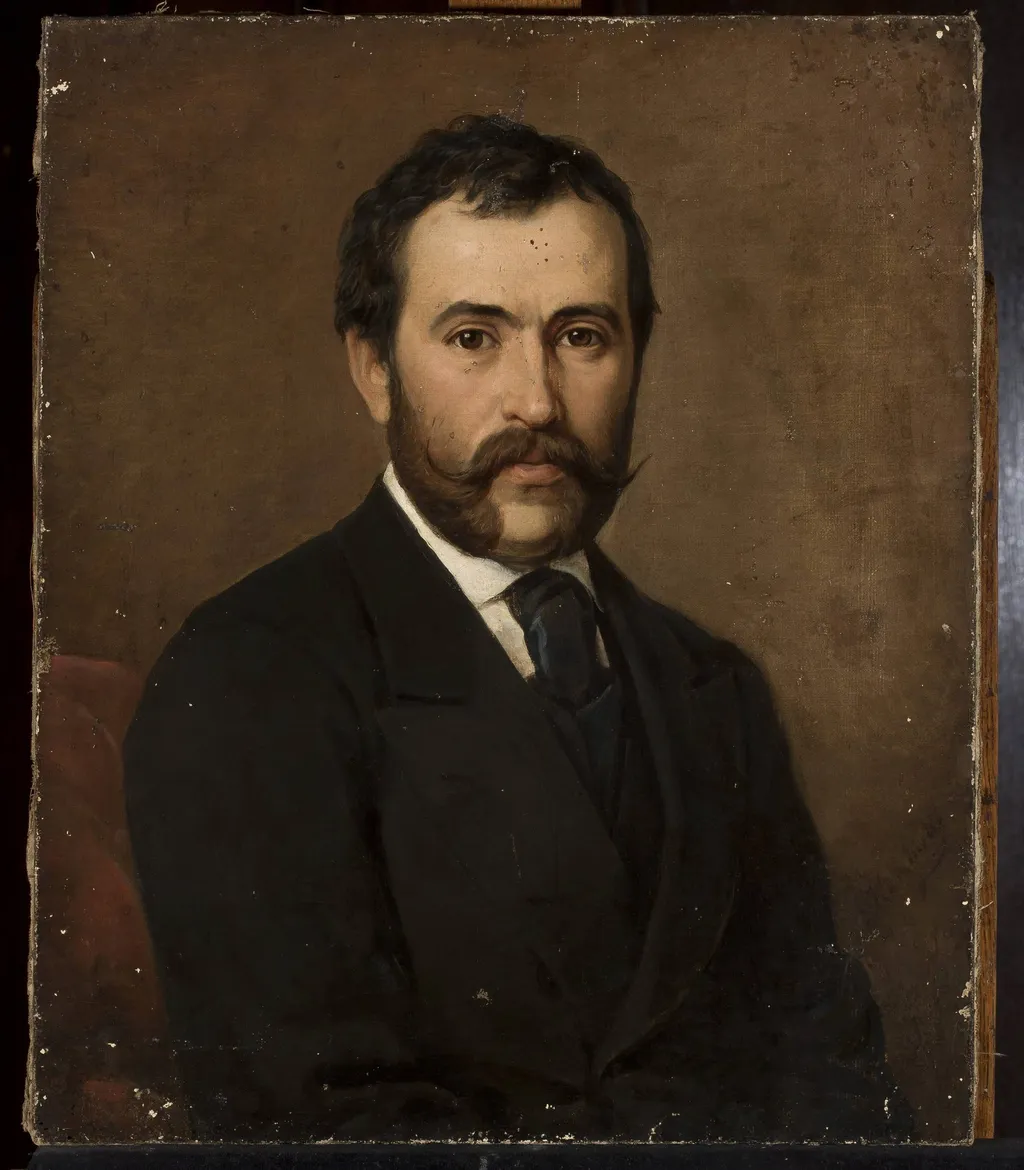 Male portrait, by Aleksander Kamiński, oil, 1864
