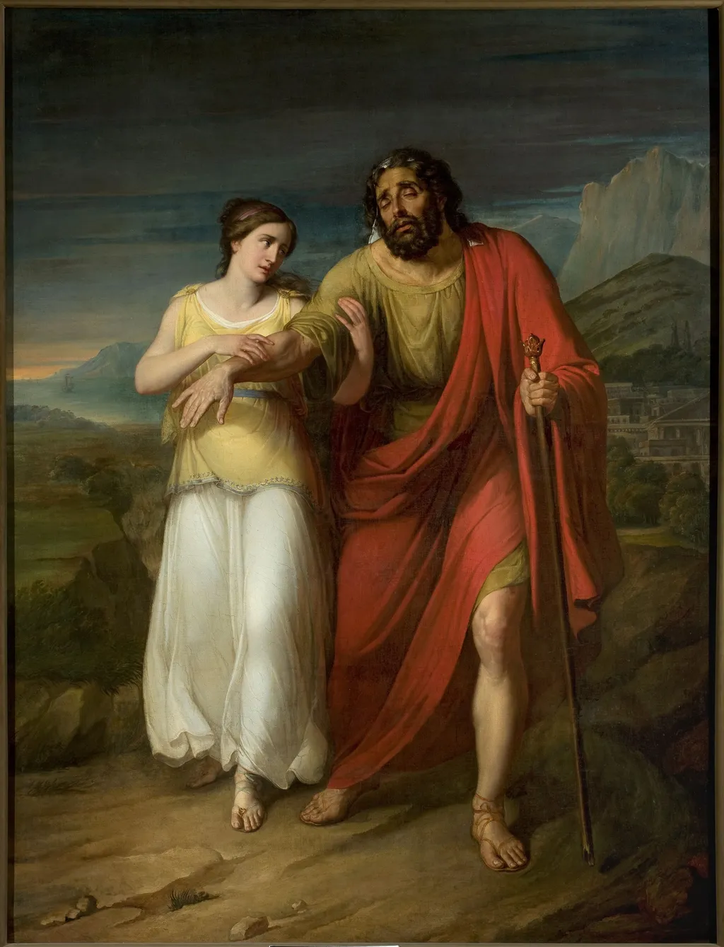 Oedipus and Antigone, by Aleksander Kokular, oil, 1825