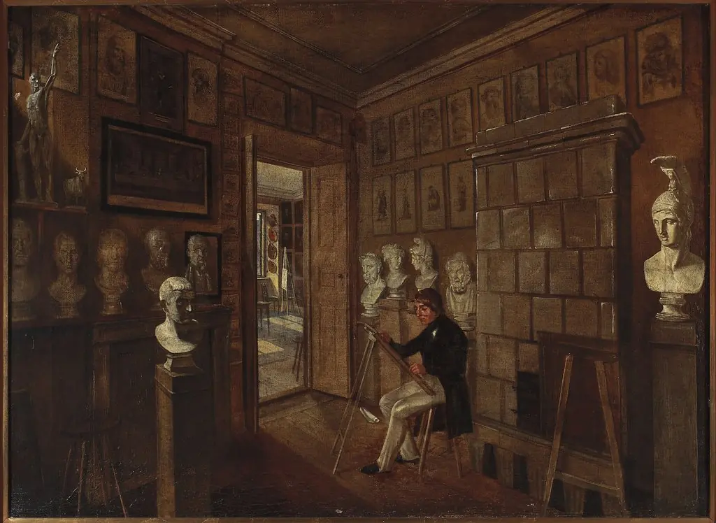 Painter in the studio, by Aleksander Kokular