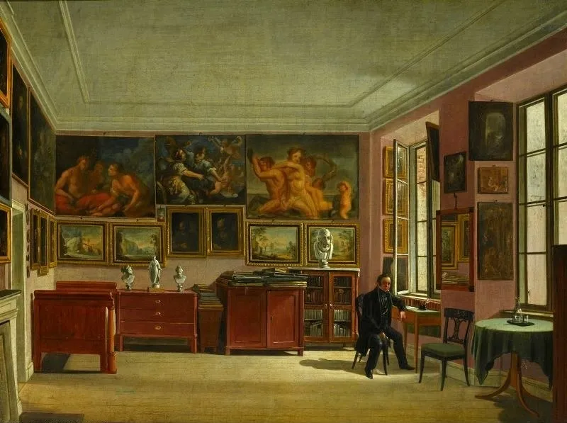 Self-portrait in a room, by Aleksander Kokular, oil, 1830