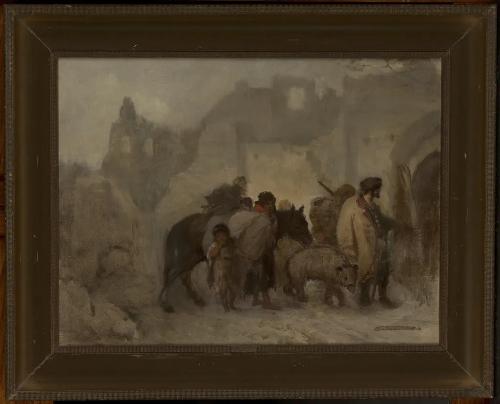 Gypsies, by Aleksander Kotsis, oil, 1866