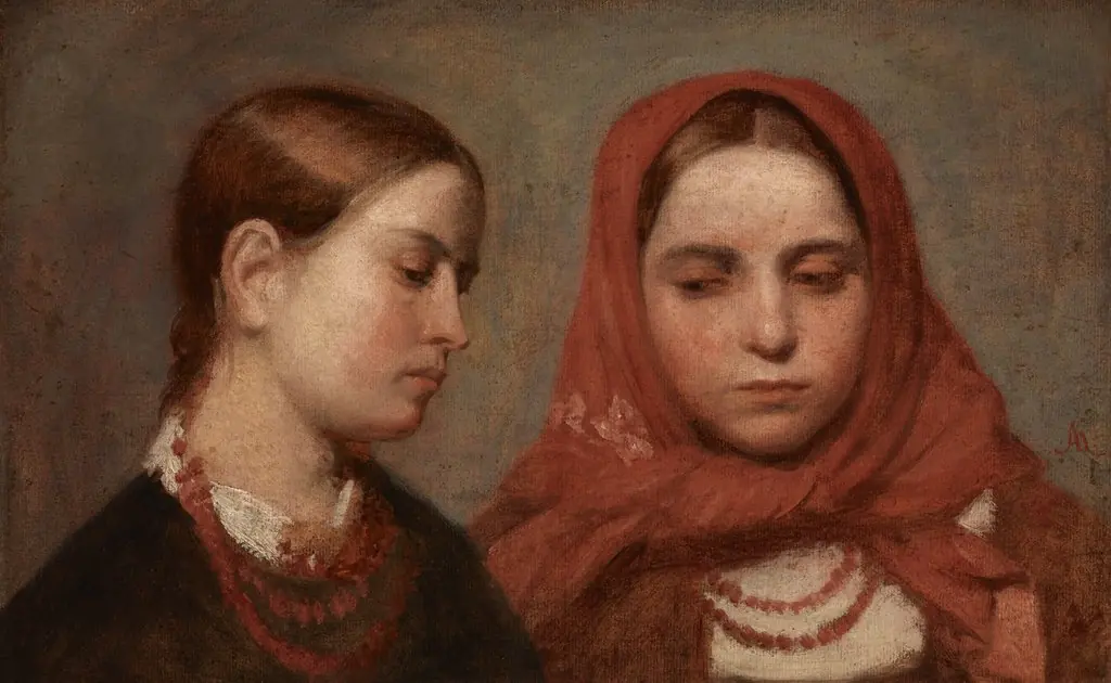 Heads of Two Young Girls, by Aleksander Kotsis