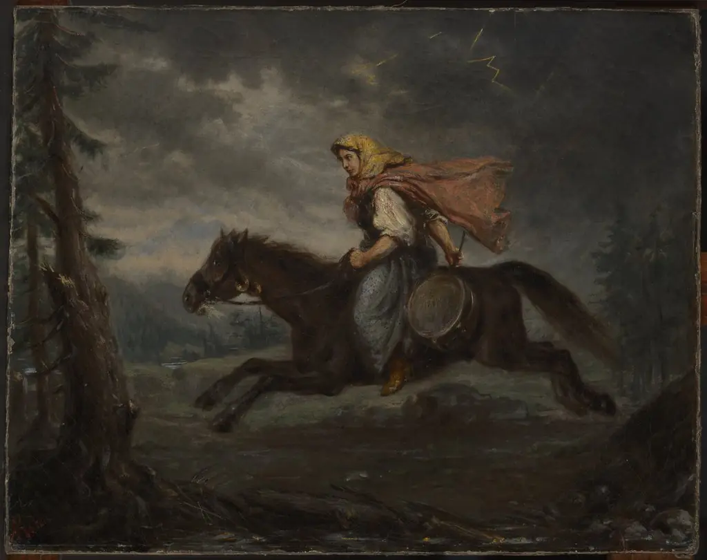 Highlander Woman on Horseback, by Aleksander Kotsis