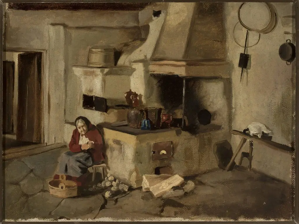 Kitchen interior, by Aleksander Kotsis