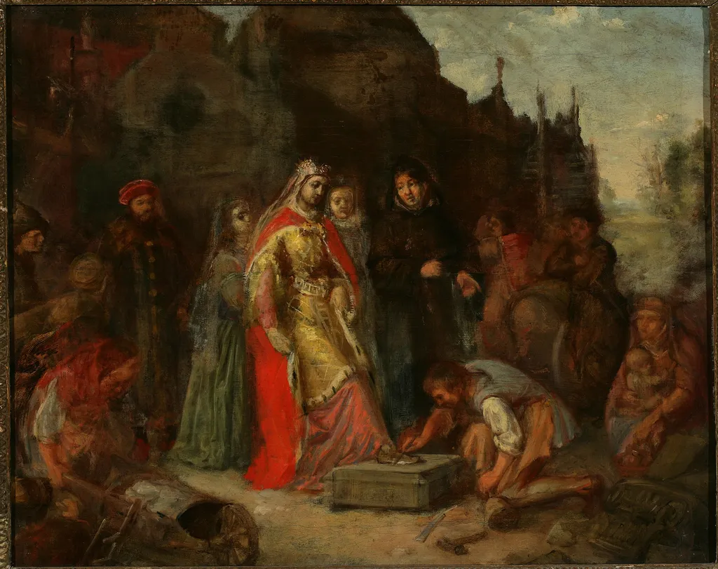 Little foot of Queen Jadwiga, by Aleksander Kotsis, oil, 1859