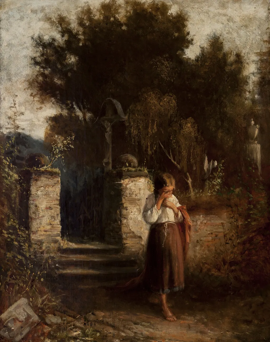 Orphan, by Aleksander Kotsis, oil, 1870