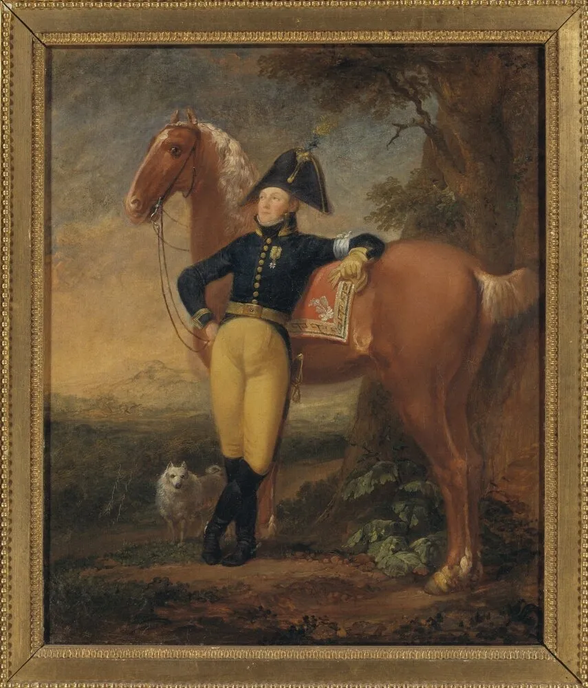 Johan Adam von Gertten (1767-1835), överste, ståthållare på Strömsholms slott, landskapsmålare, by Aleksander Lauréus, oil, 1813