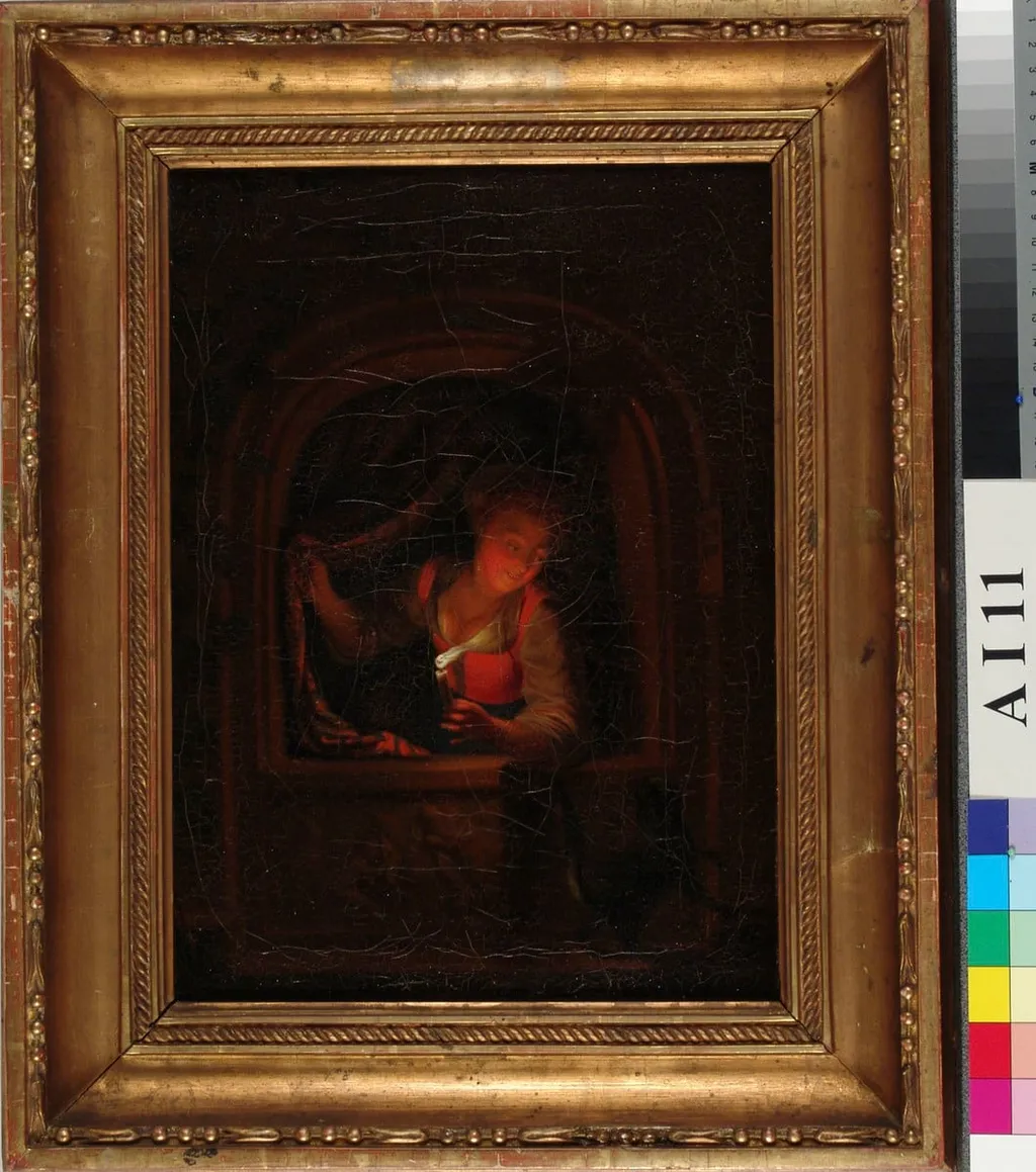 Nuori nainen ja kynttilä, kopio Gerrit Doun mukaan, by Aleksander Lauréus, unspecified