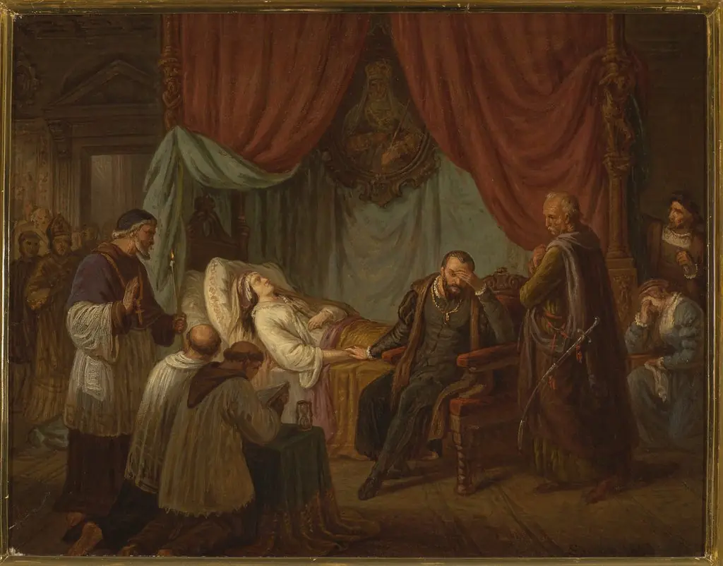 Death of Barbara Radziwiłł, by Aleksander Lesser