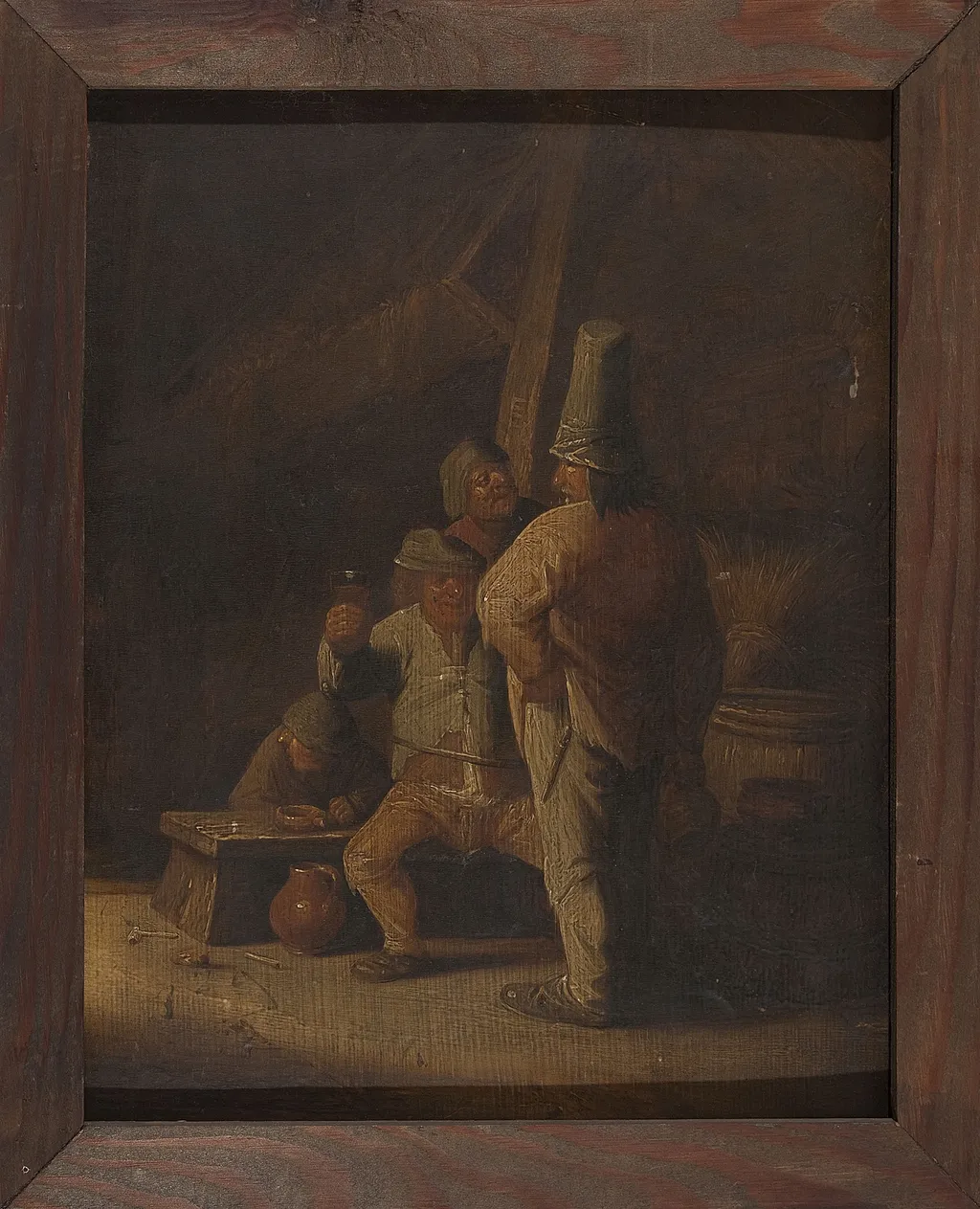 Peasants drinking wine, by Aleksander Ludwik Molinari, oil, 1811