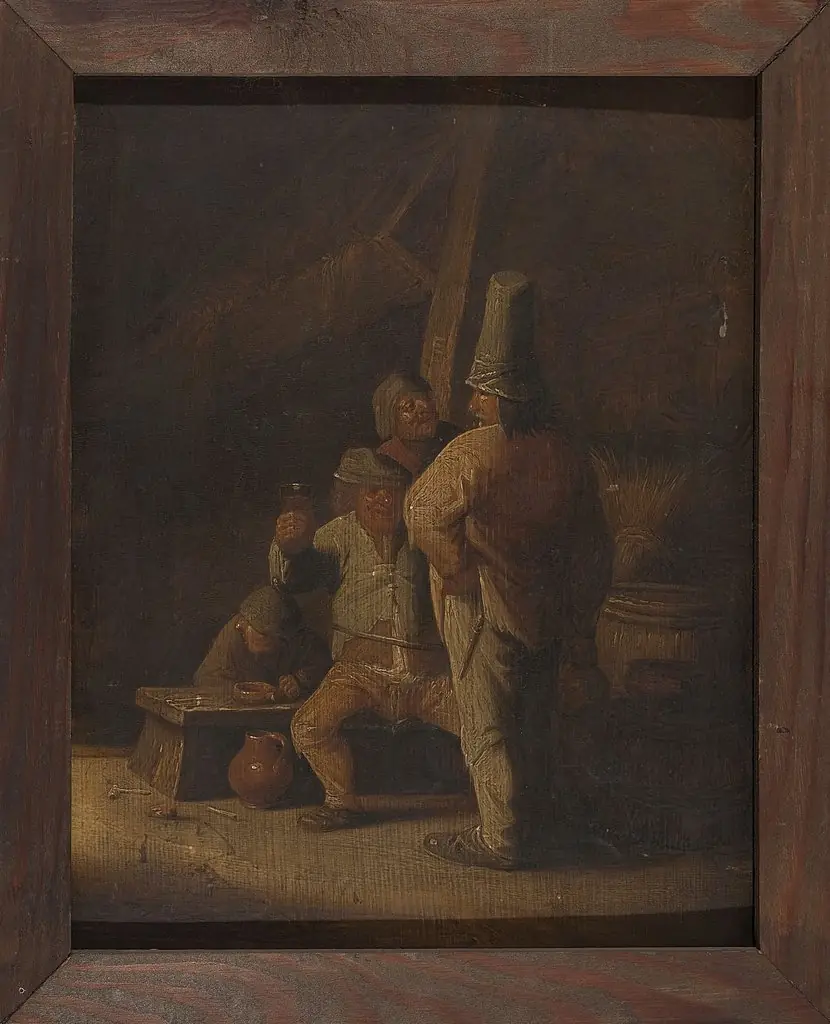 Peasants drinking wine, by Aleksander Ludwik Molinari