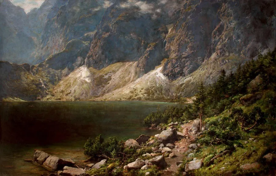 Morskie Oko, by Aleksander Mroczkowski, oil, 1896