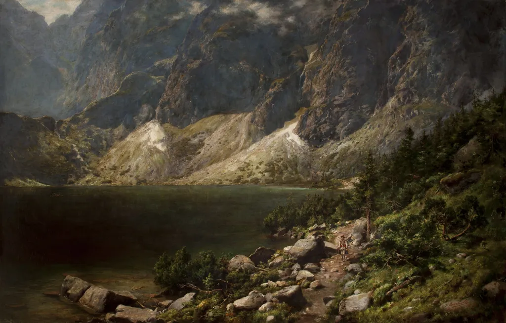 The Morskie Oko Lake, by Aleksander Mroczkowski, oil, 1896