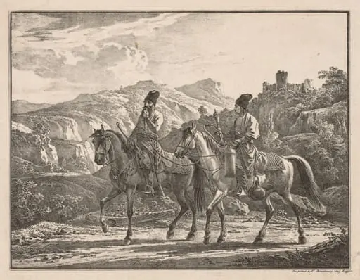 Two Cossacks on Horseback, by Aleksander Orłowski