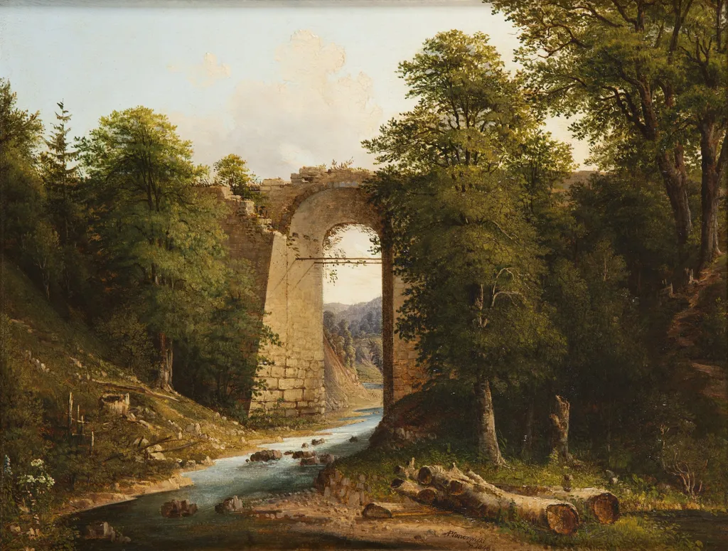 Bridge in Czerna, by Aleksander Płonczyński, unspecified, 1848