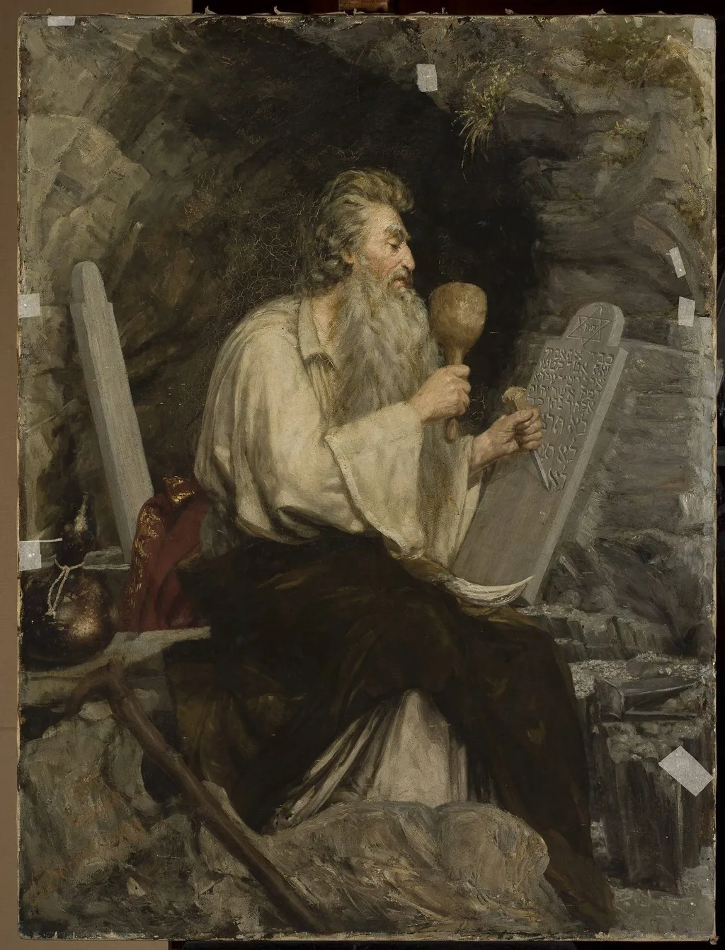 Moses with Ten Commandments, by Aleksander Sochaczewski, oil, 1896