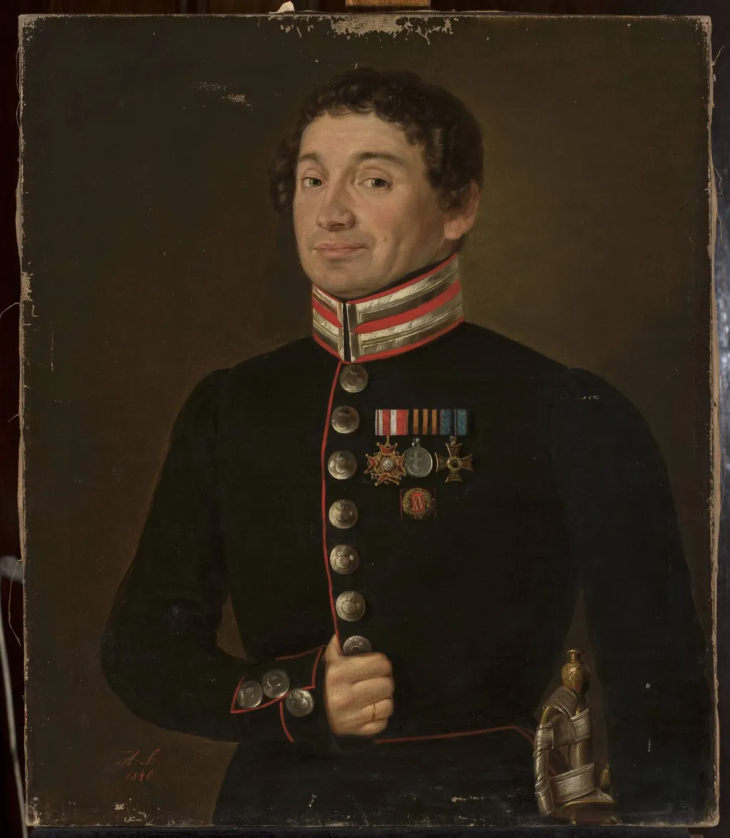 Portrait of a Russian military official, by Aleksander Stankiewicz, oil, 1840