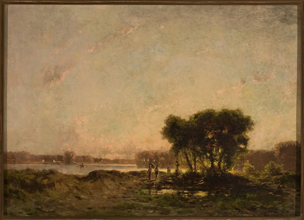Landscape at sunset, by Aleksander Świeszewski