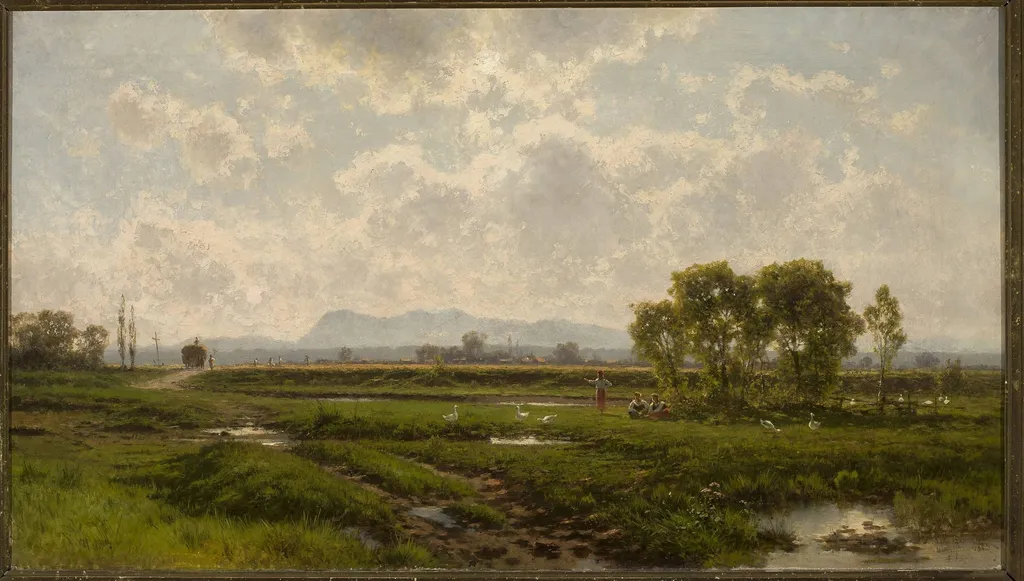 Landscape from South Tyrol, by Aleksander Świeszewski, oil, 1892