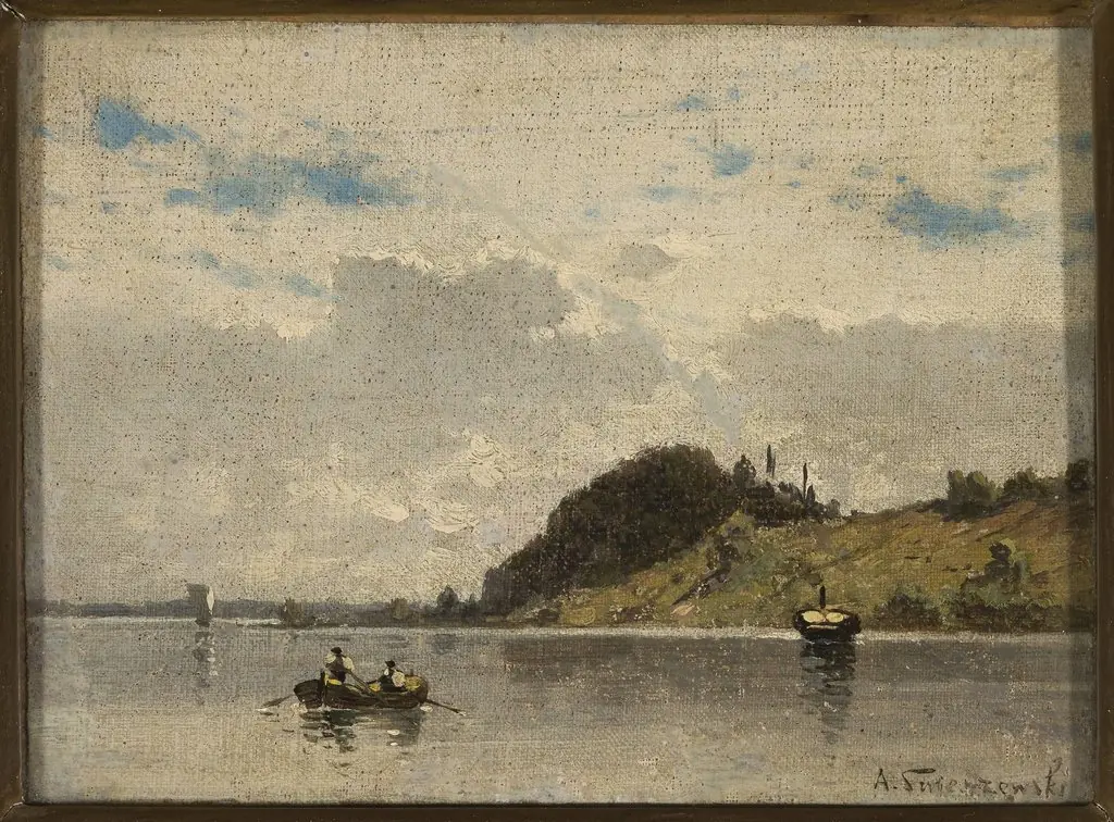 River (lake) landscape, by Aleksander Świeszewski