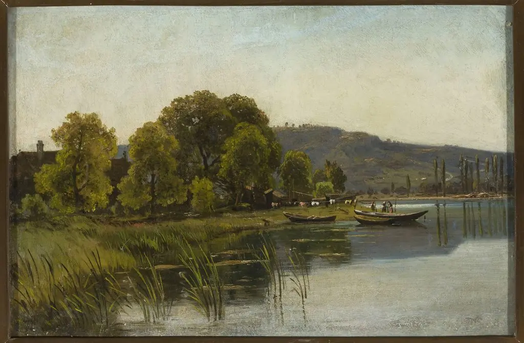 Waterside landscape, by Aleksander Świeszewski