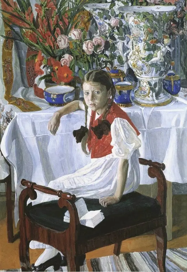 Girl with porcelain, by Aleksandr Golovin