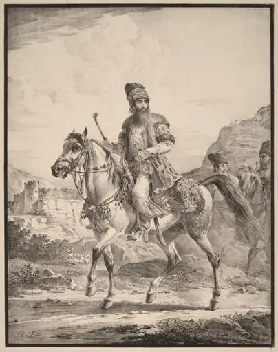 A Persian on Horseback, by Aleksandr Osipovich Orlovskii
