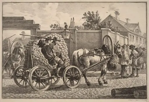 Russian Porter Carrying Wood on a Cart, by Aleksandr Osipovich Orlovskii