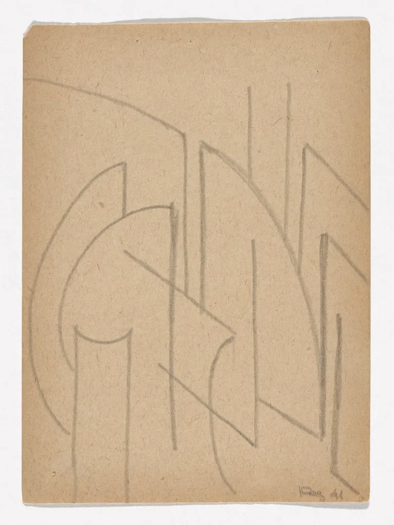 Untitled, by Aleksandr Rodchenko, ink, 1941
