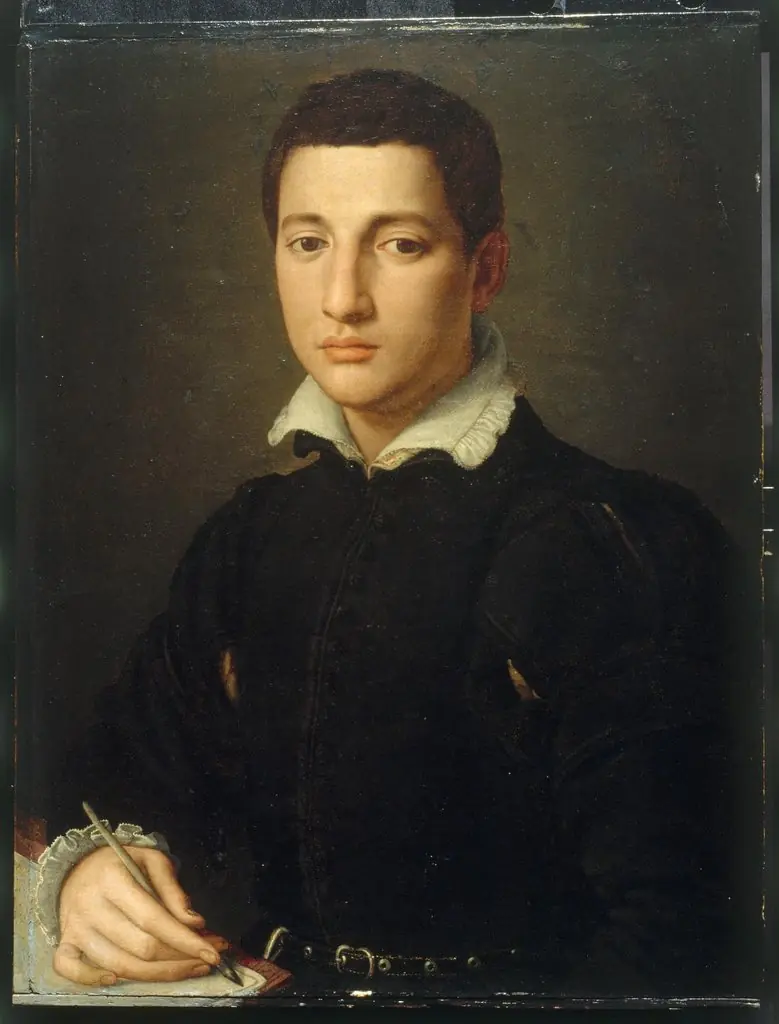Portrait of a Young Man Writing, by Alessandro Allori