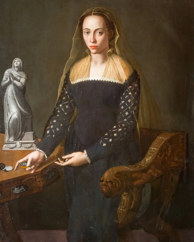 Portrait of Ortensia de Bardi di Montauto, formerly identified as Giulia de' Medici, by Alessandro Allori