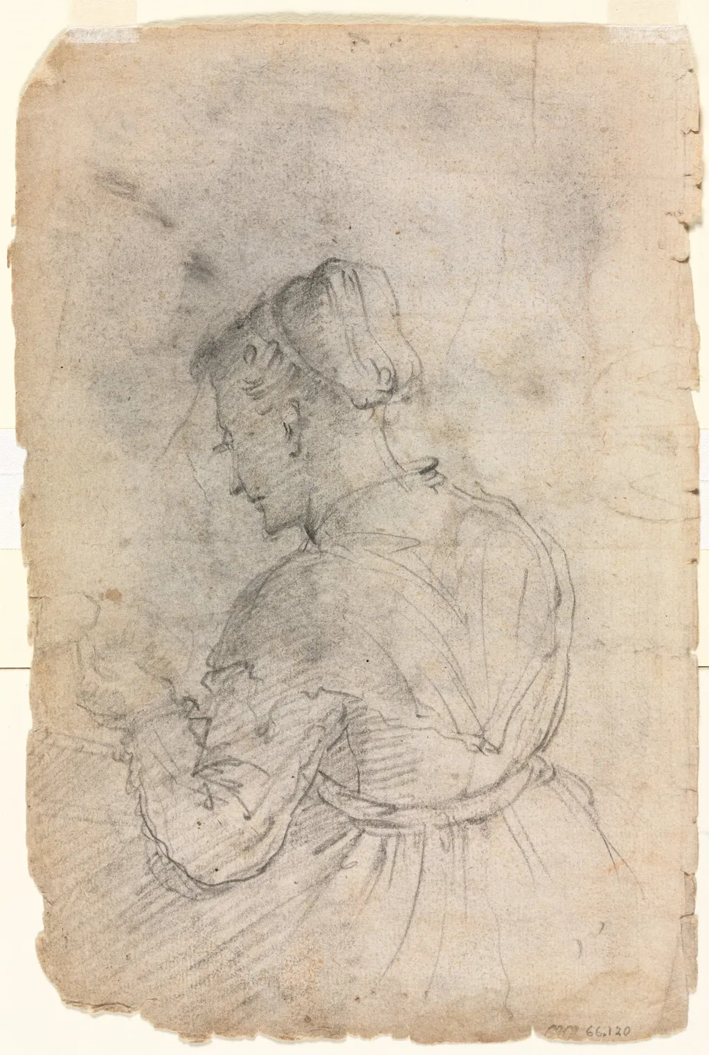 A Kitchen Maid (verso), by Alessandro Casolani, 1575