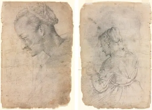 Profile of a Woman's Head (recto) A Kitchen Maid (verso), by Alessandro Casolani