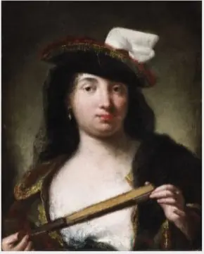 Portrait of a Lady Holding a Fan, by Alessandro Longhi