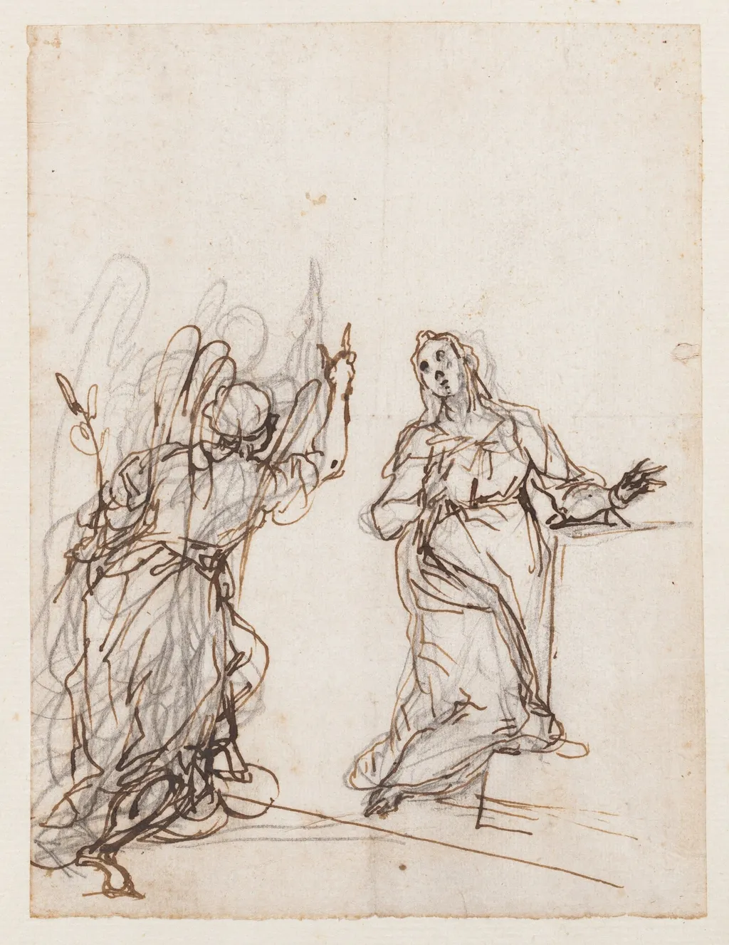 The Annunciation, by Alessandro Maganza, graphite, 1593