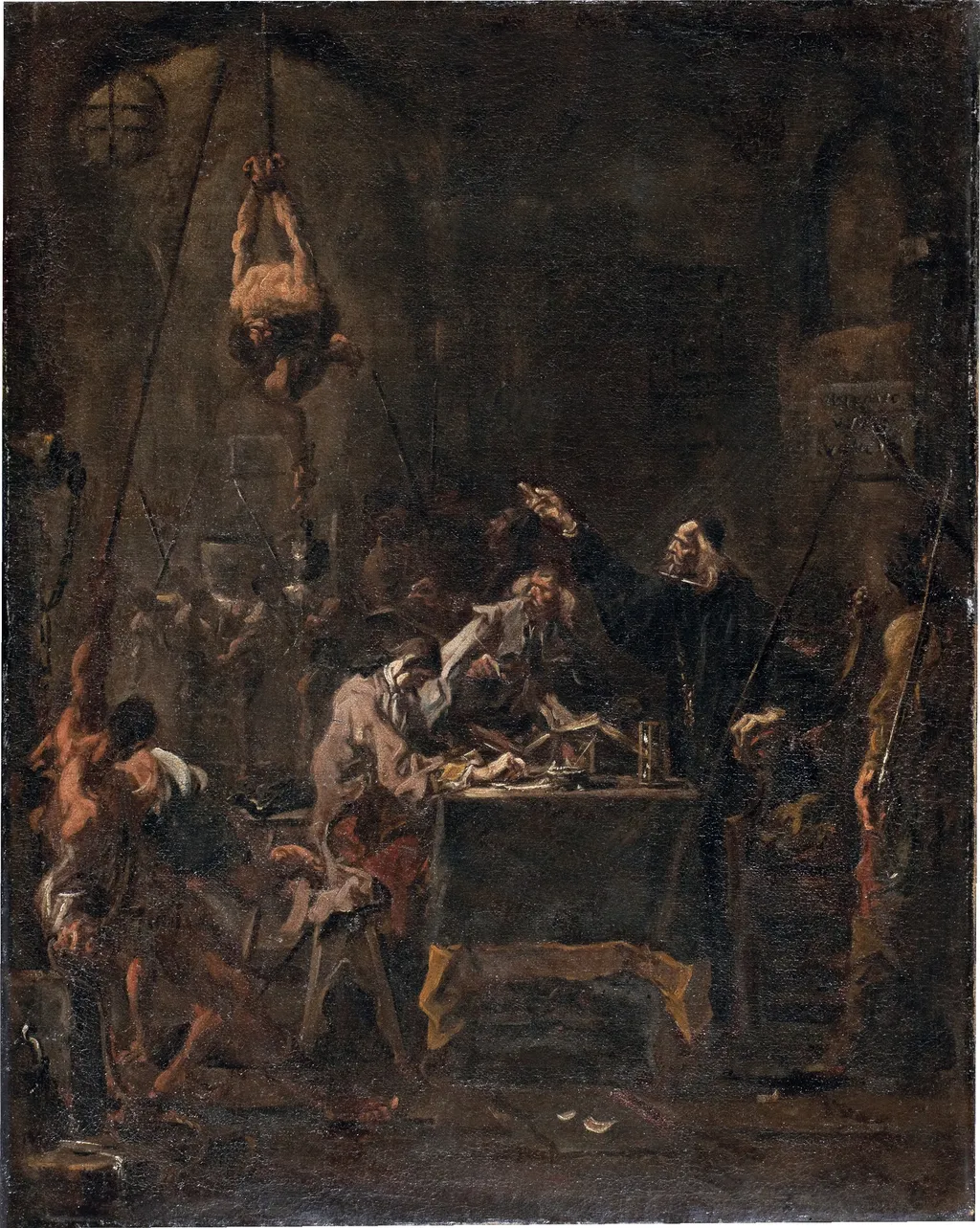 Brutal Interrogation (Torture Scene), by Alessandro Magnasco, unspecified, 1728