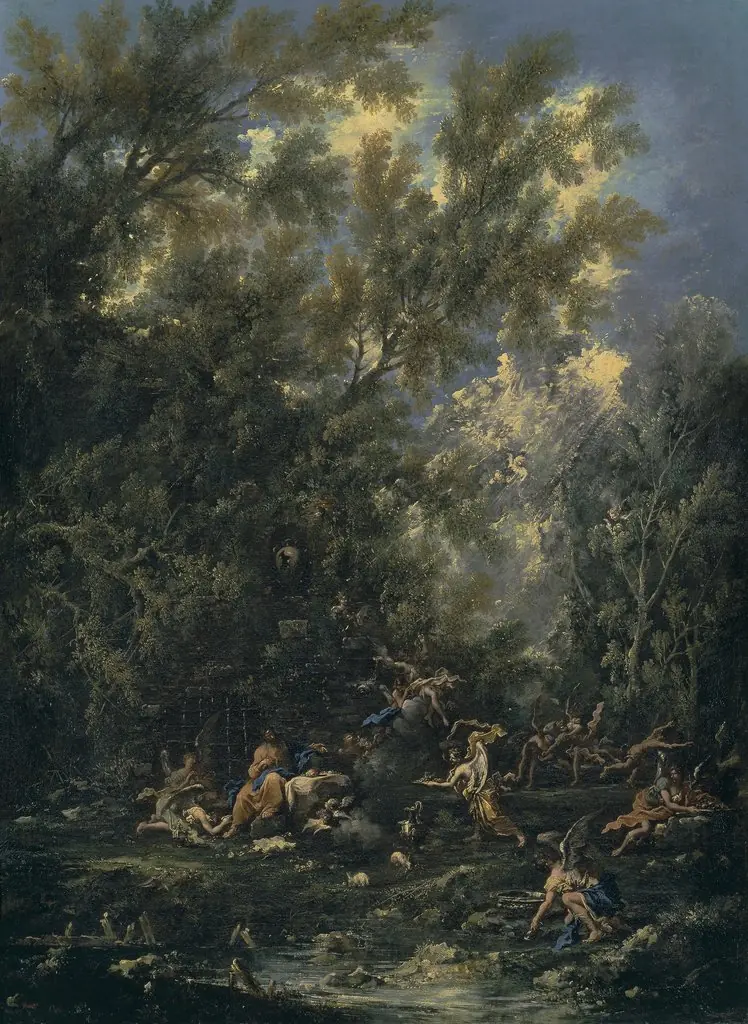 Christ attended by Angels, by Alessandro Magnasco, 1705