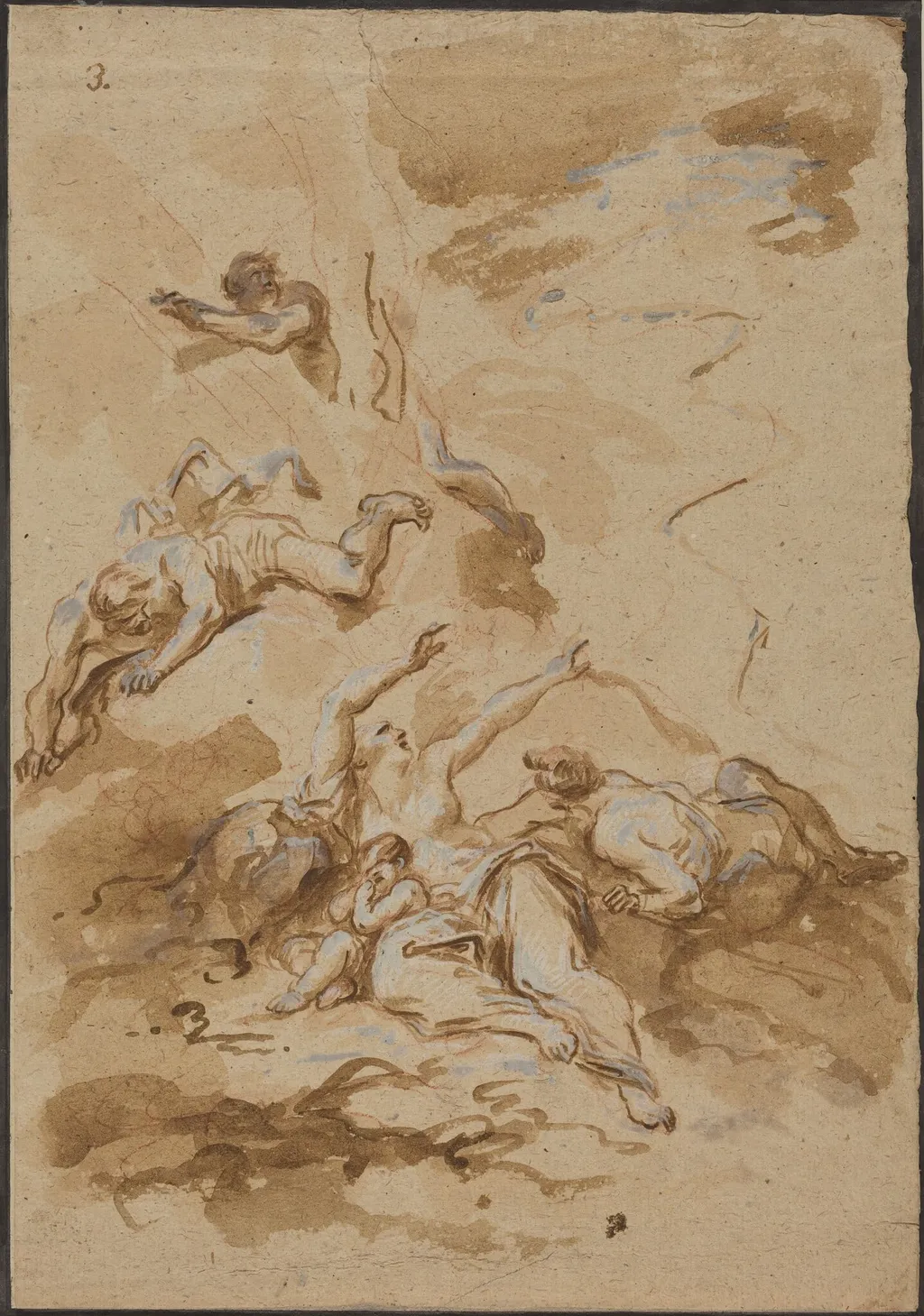 Figures in a Storm, by Alessandro Magnasco, ink, 1708
