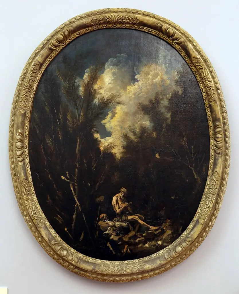 Landscape with saint Paul the Hermit, by Alessandro Magnasco