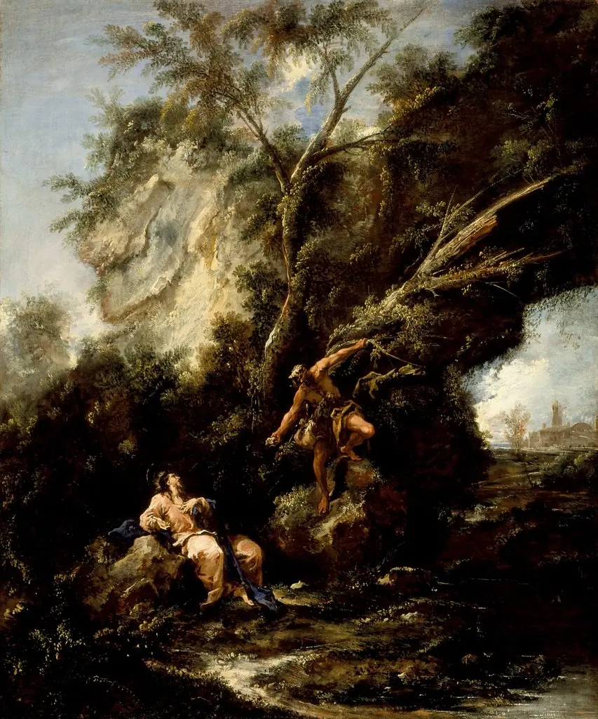 Landscape with the Temptation of Christ, by Alessandro Magnasco