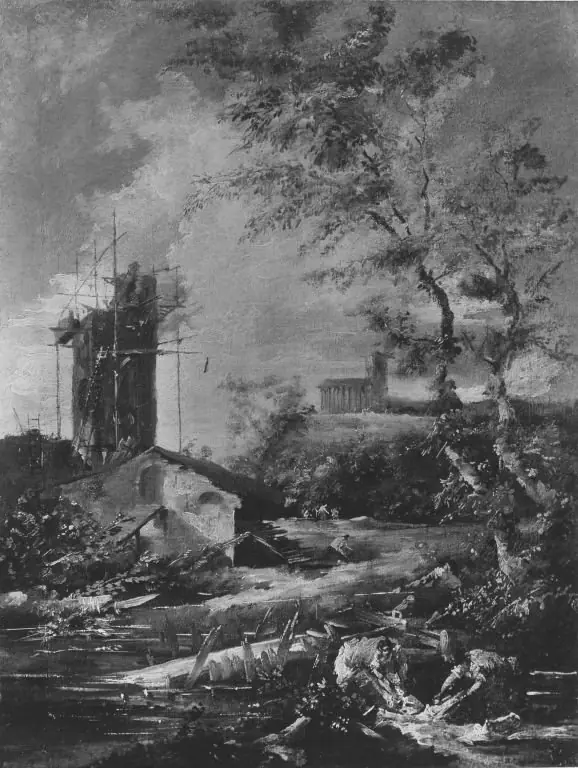 Landschaft mit unvollendetem Turm (Fälschung nach), by Alessandro Magnasco