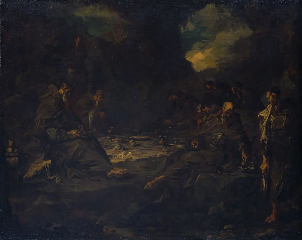 Mahl der Einsiedler in einer Höhle, by Alessandro Magnasco