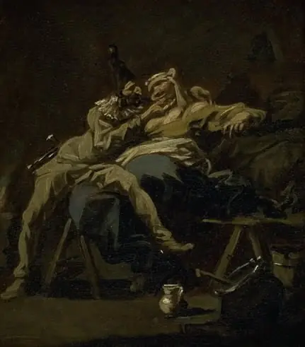Pulcinella and Colombina, by Alessandro Magnasco