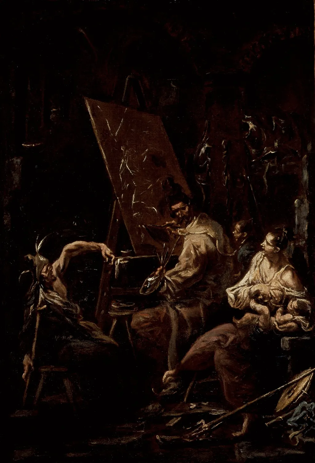The Artist's Studio, by Alessandro Magnasco, unspecified, 1700
