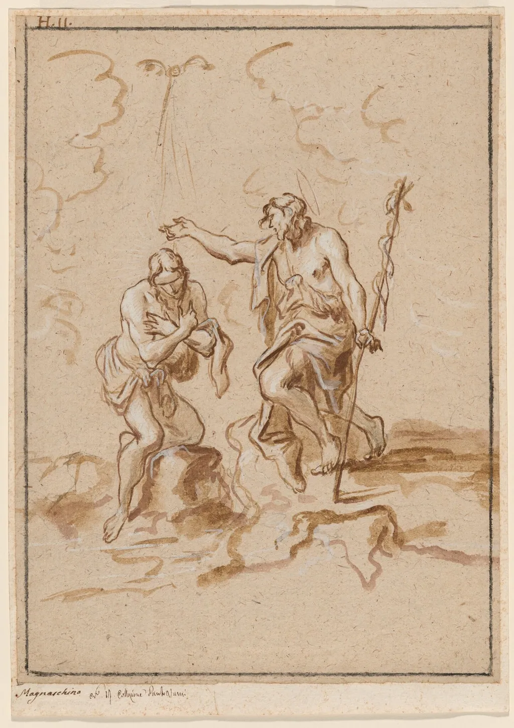 The Baptism of Christ, by Alessandro Magnasco, gouache, 1724