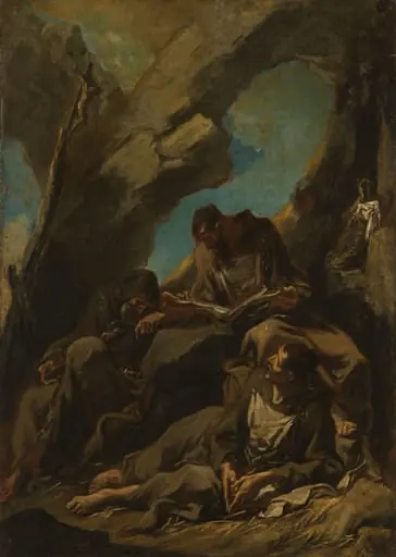 Three Camaldolese Monks in Meditative Prayer, by Alessandro Magnasco
