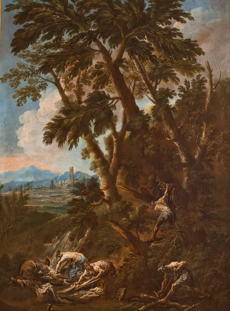 Washerwomen and Woodcutters, by Alessandro Magnasco